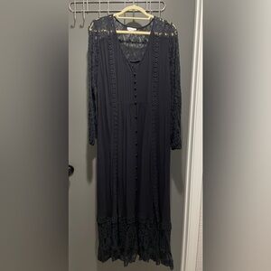 City Chic Black Lace Detail Dress